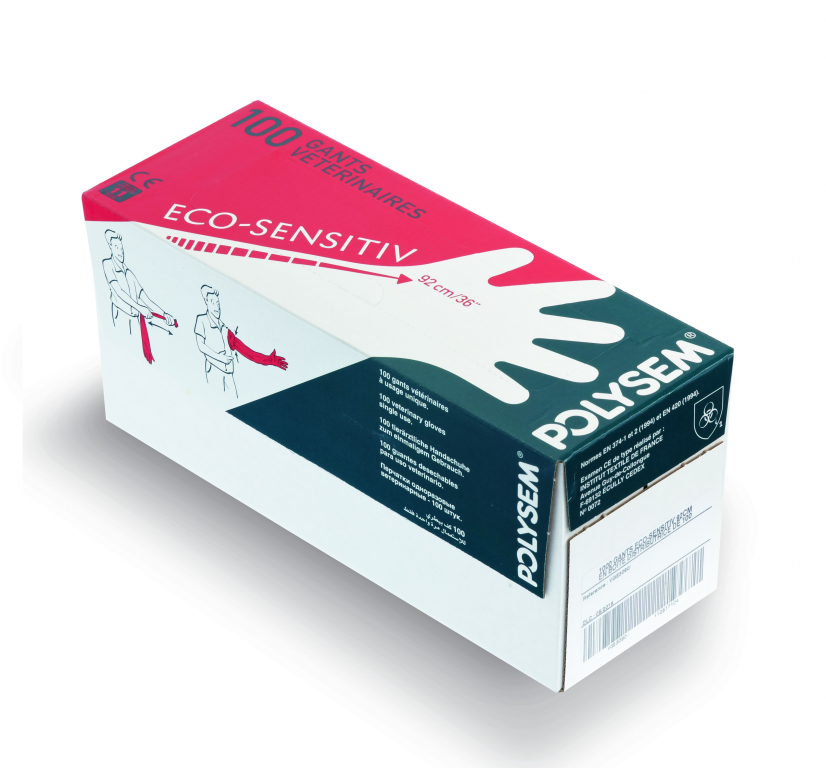 Examination Glove Polysem 5 finger ecosensitive ( Red ) 30micron Glove